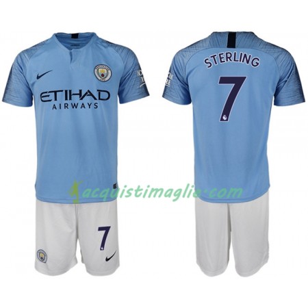 Divisa di Calcio Manchester City STERLING 7 Bambino Prima 2018/2019